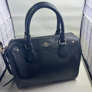 Coach Cross Grain Leather Black Mini Bennet Satchel